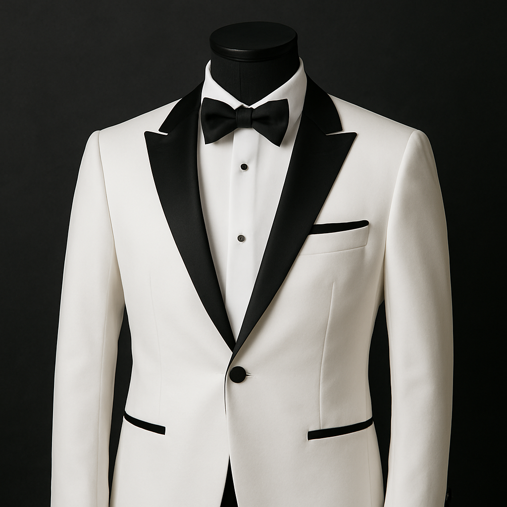 White Tux Black Trim – For That Special Occasion