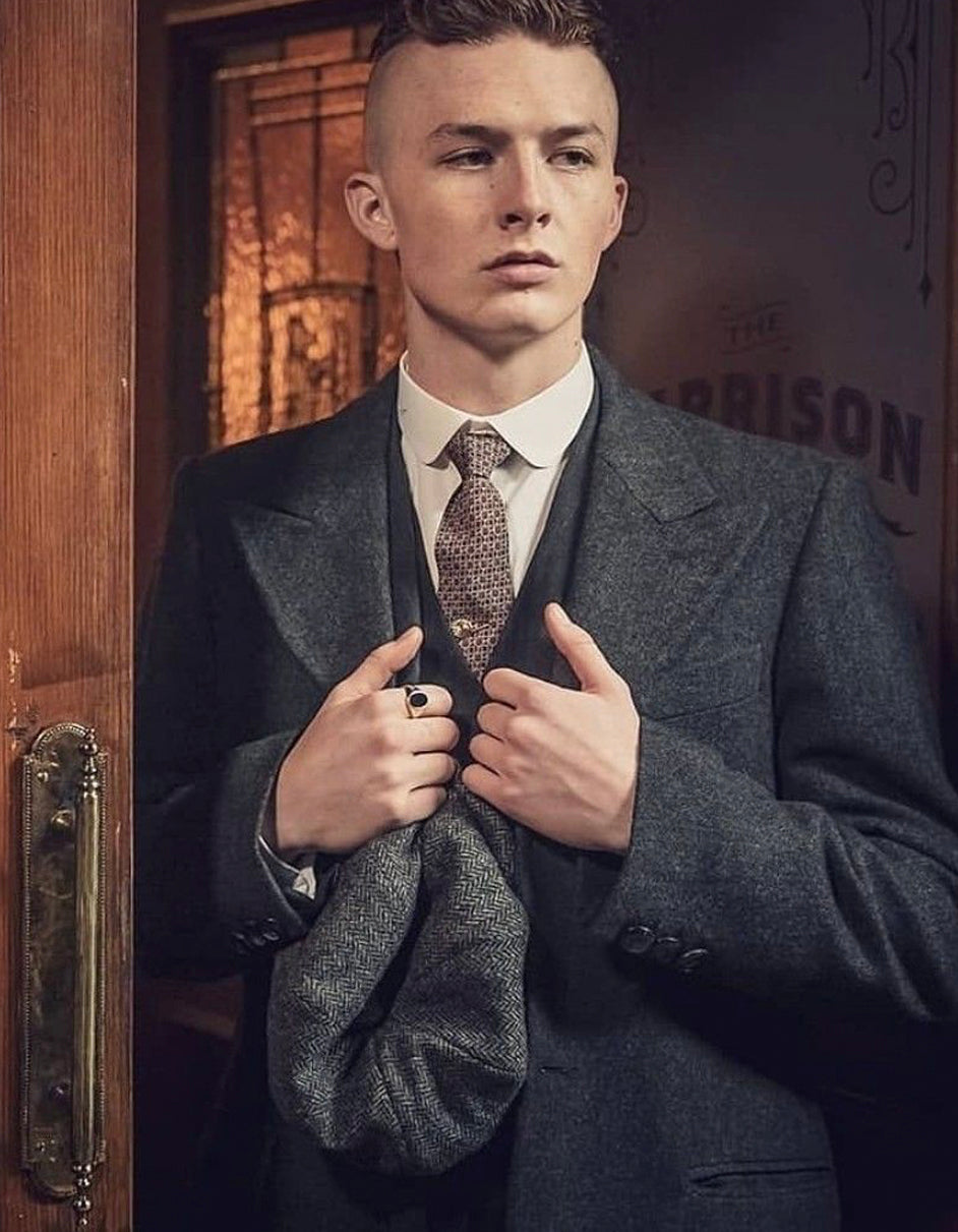 Finn Shelby Vested Charcoal Suit & Overcoat