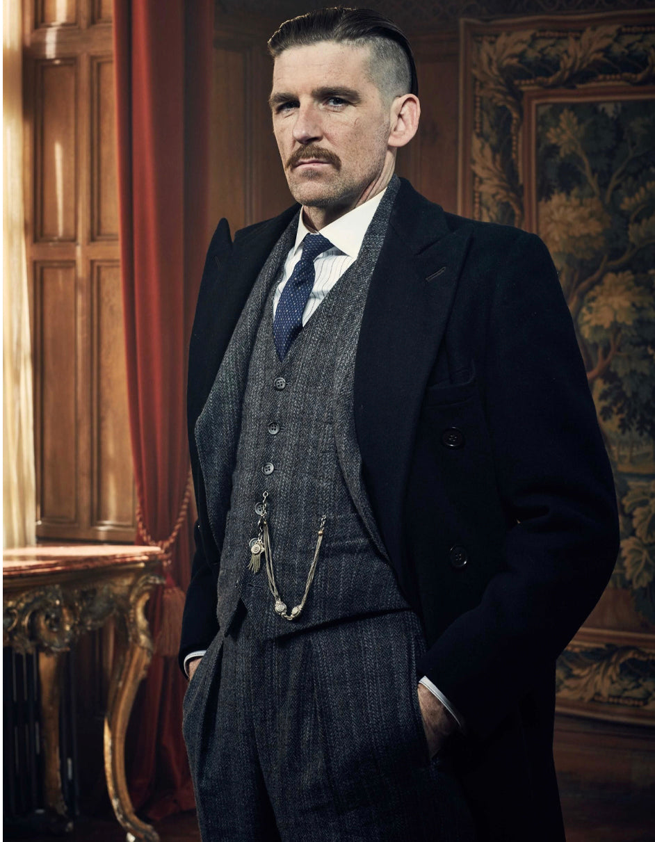 Arthur Shelby Vested Suit & Black Overcoat Costume