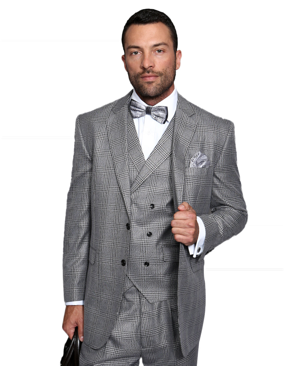Two Button Single Breasted Grey Suit