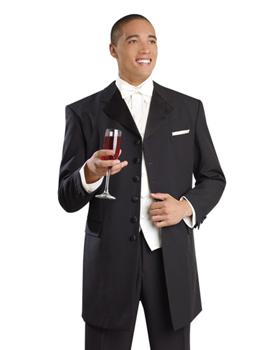 Black Synthetic Material Tuxedo by Soprano
