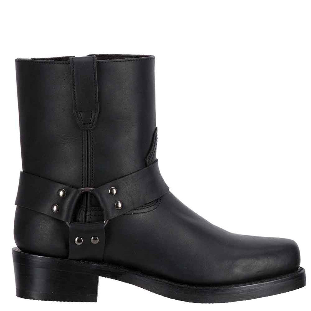 Dingo Black Harness Leather Boots for Men