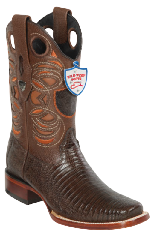 Wild West Botas de Armadillo Horma Rodeo Brown
