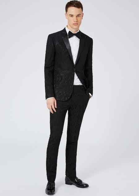 1 Button Black Ultra Skinny Fit Jacket