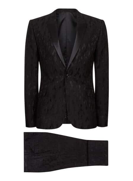 1 Button Black Ultra Skinny Fit Jacket