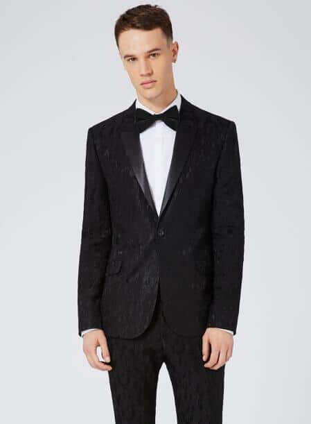 1 Button Black Ultra Skinny Fit Jacket