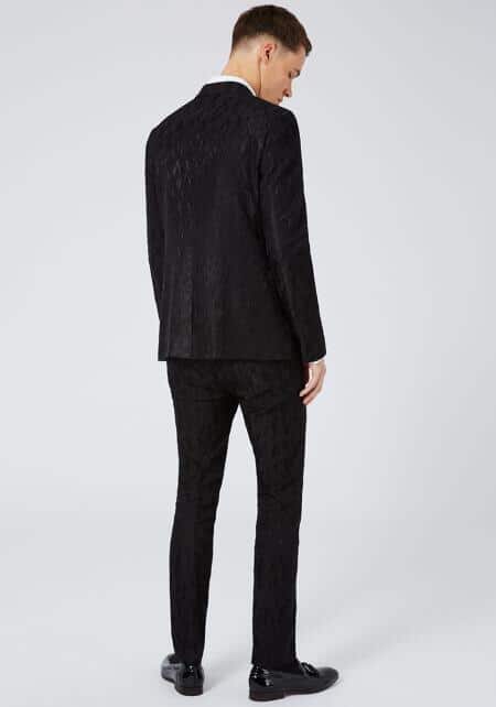 1 Button Black Ultra Skinny Fit Jacket