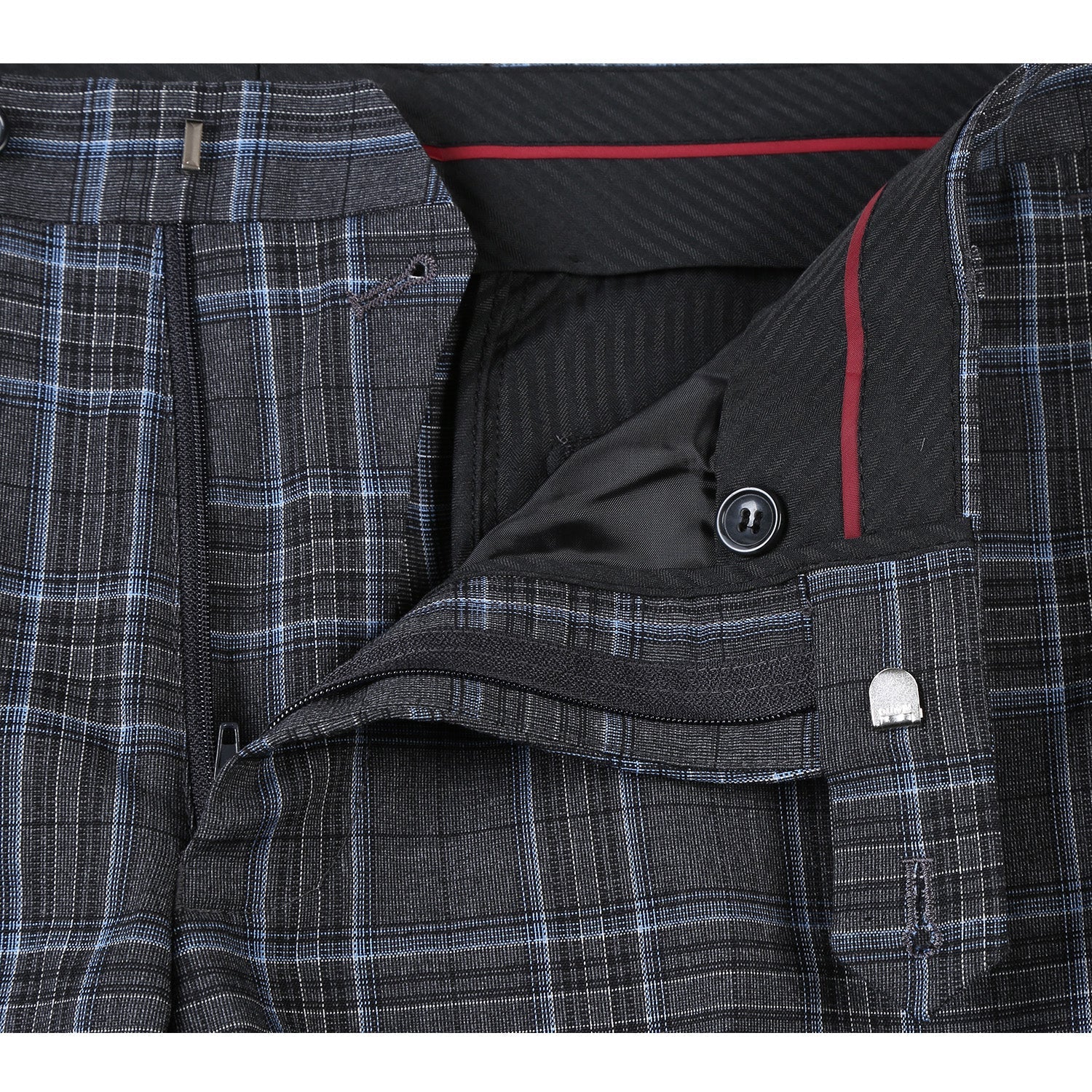 Men's Slim Fit Checked Suit by Renoir