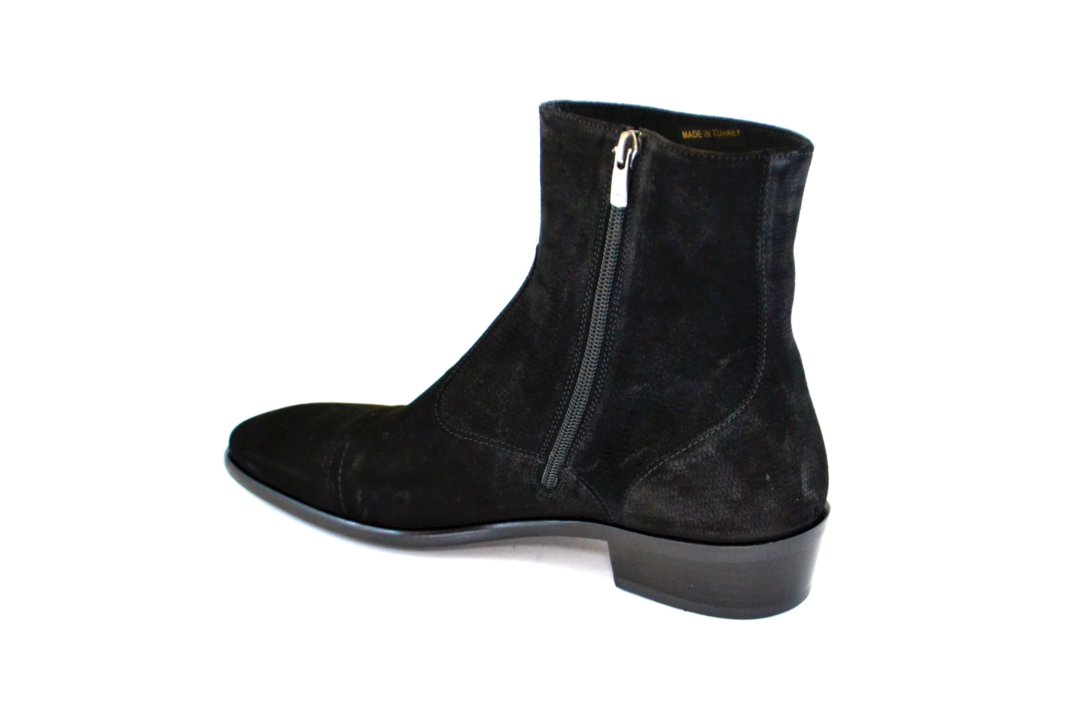 C191-1547-Lizard print Black Suede