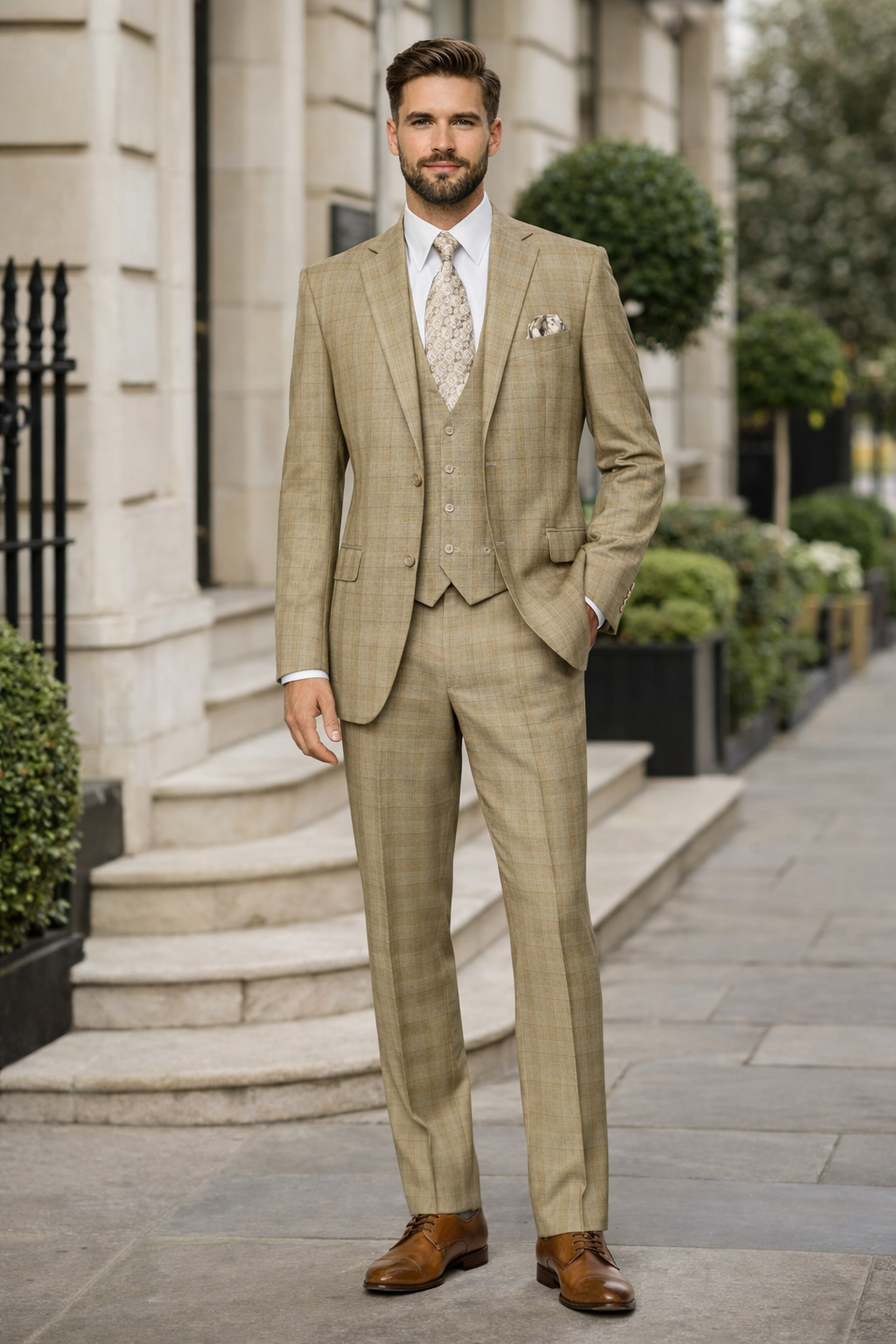 1920s Vintage Suits Patterns Checkered Suit