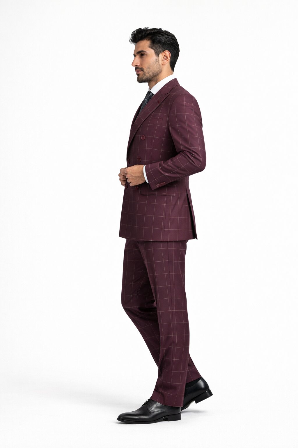 1920s Vested Gangster Plaid Suit with White Vest