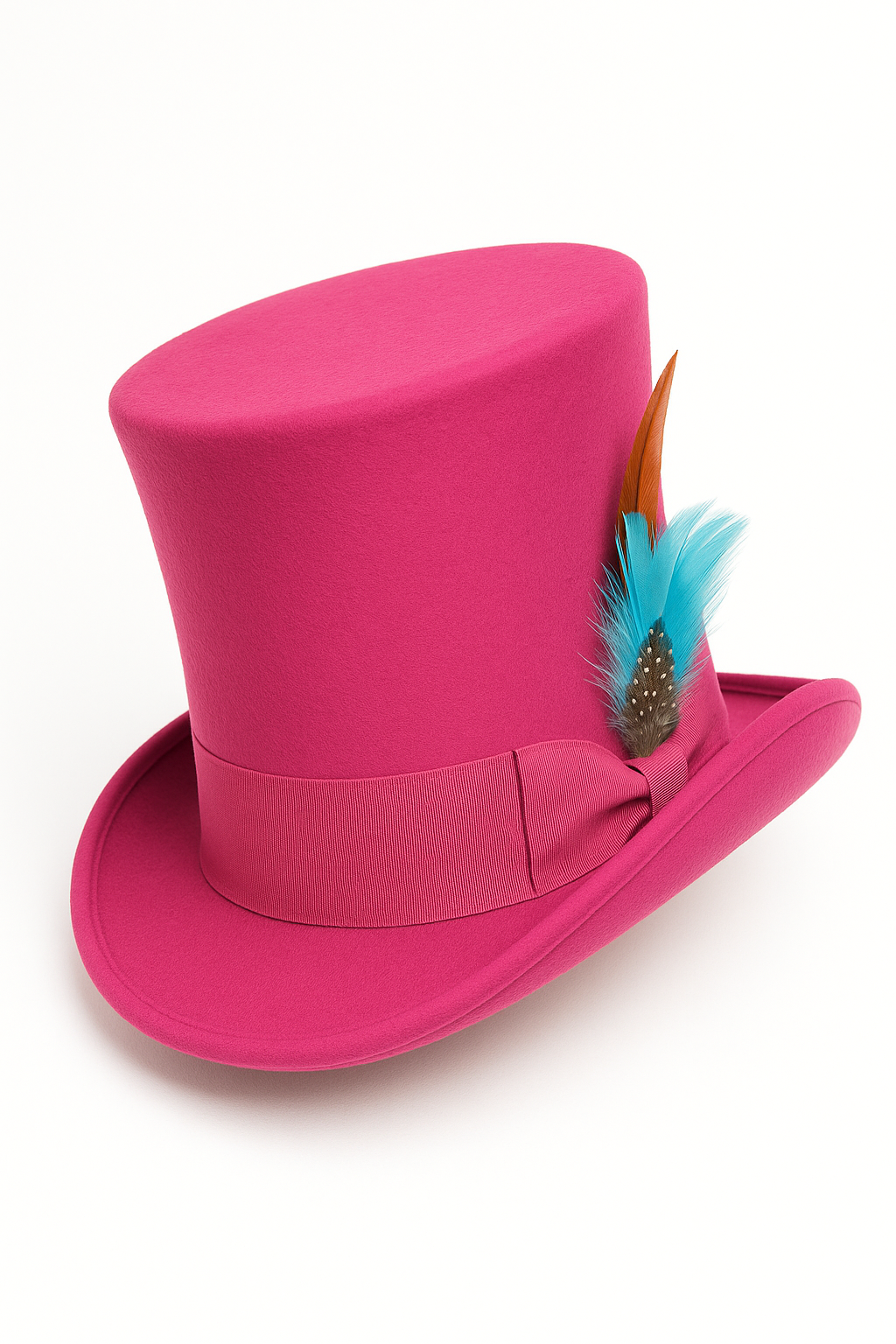 Victorian Steampunk Hot Pink Felt Top Hat