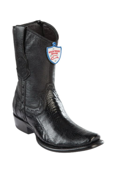 Wild West Pata de Avestruz Dubai Toe Boots Black