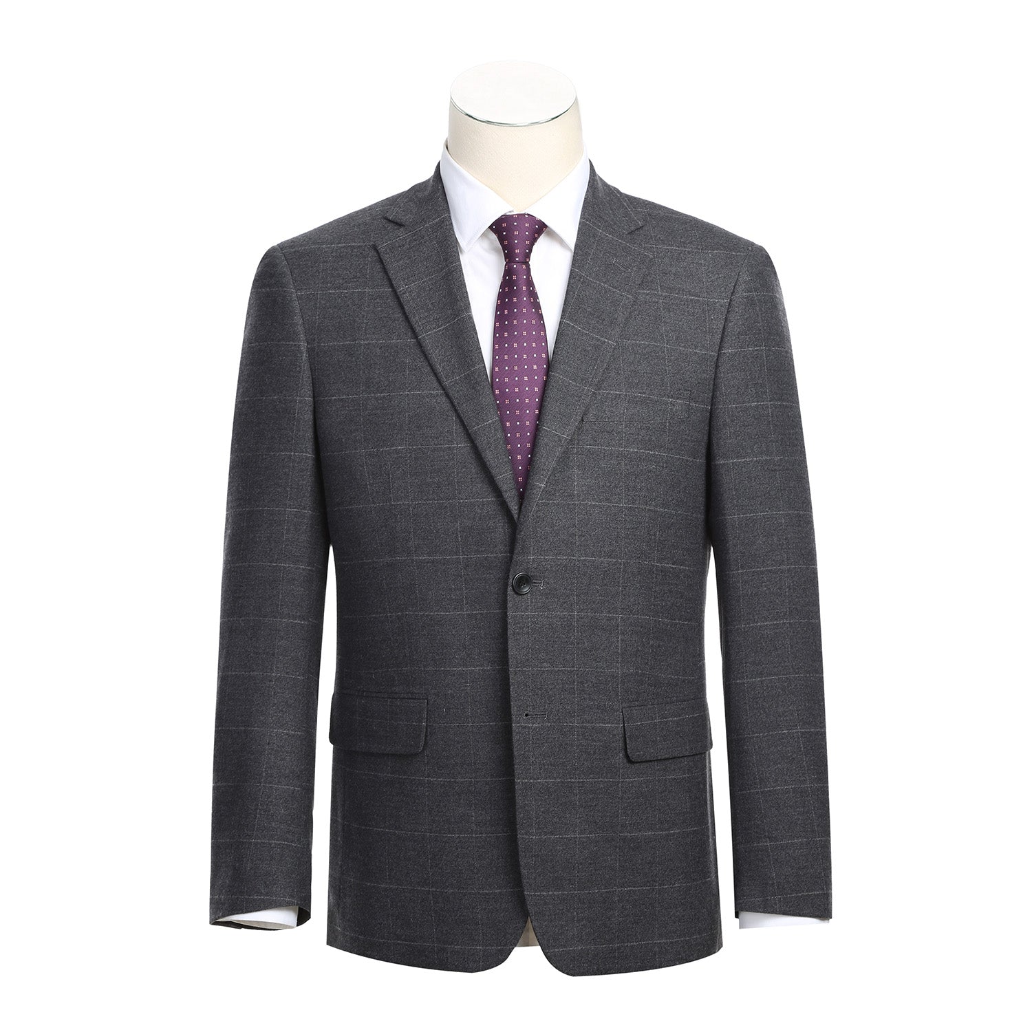 Men's Slim Fit Checked Suit by Renoir