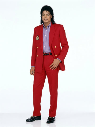 Menβs Red Suit Michael Jackson Award Ceremony Inspired Jacket β Classic Double Breasted Formal Suit , Stylish Party Dinner Jacket, Vintage Stage Wear