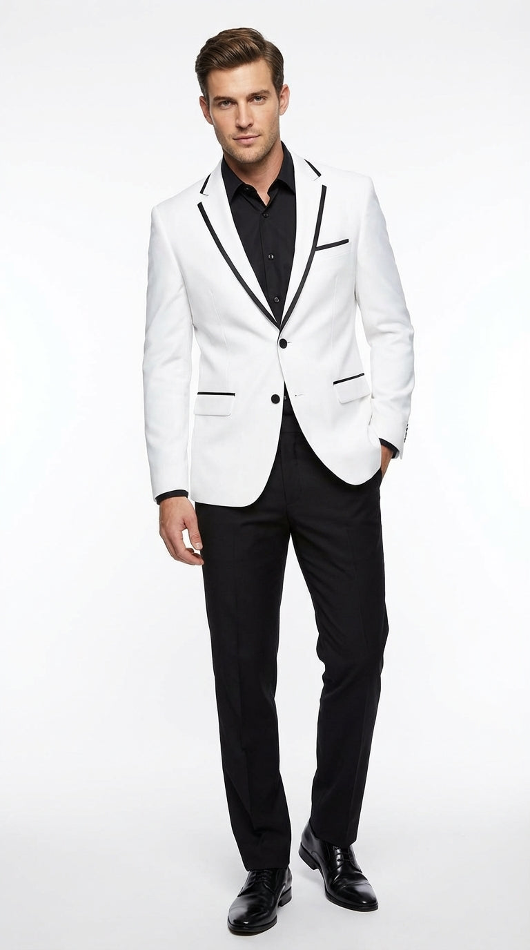 black and white party dress for men Men’s Disco Blazer 70s Era Costume Jacket – Trim Retro Blazer, Vintage Dance Outfit, Stylish Evening Themed Wear White / 50 Regular Lauren Sanchez Dazzles in Premium Color slip-on shoes Size:17 1/2