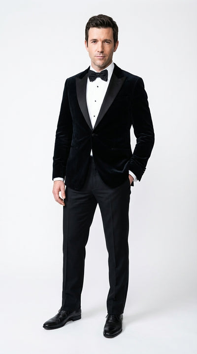 Mens Black Tuxedo Blazer β James Bond Inspired 007 Style Formal Dinner Jacket for Wedding and Evening Wear