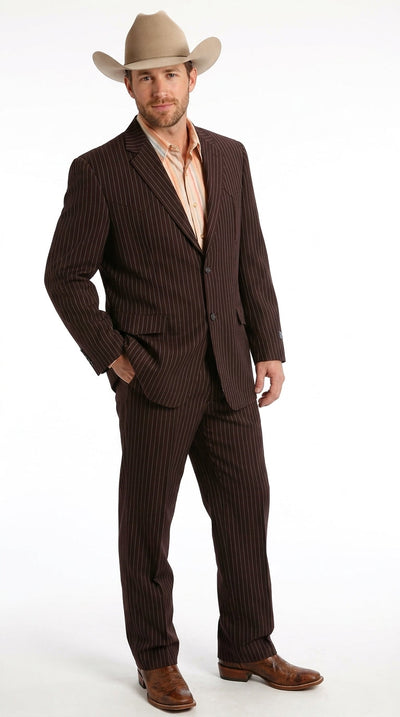Menβs Pinstripe Western Suit β Classic Formal Blazer and Pant Set for Wedding, Traje Para Hombre Cowboy Style