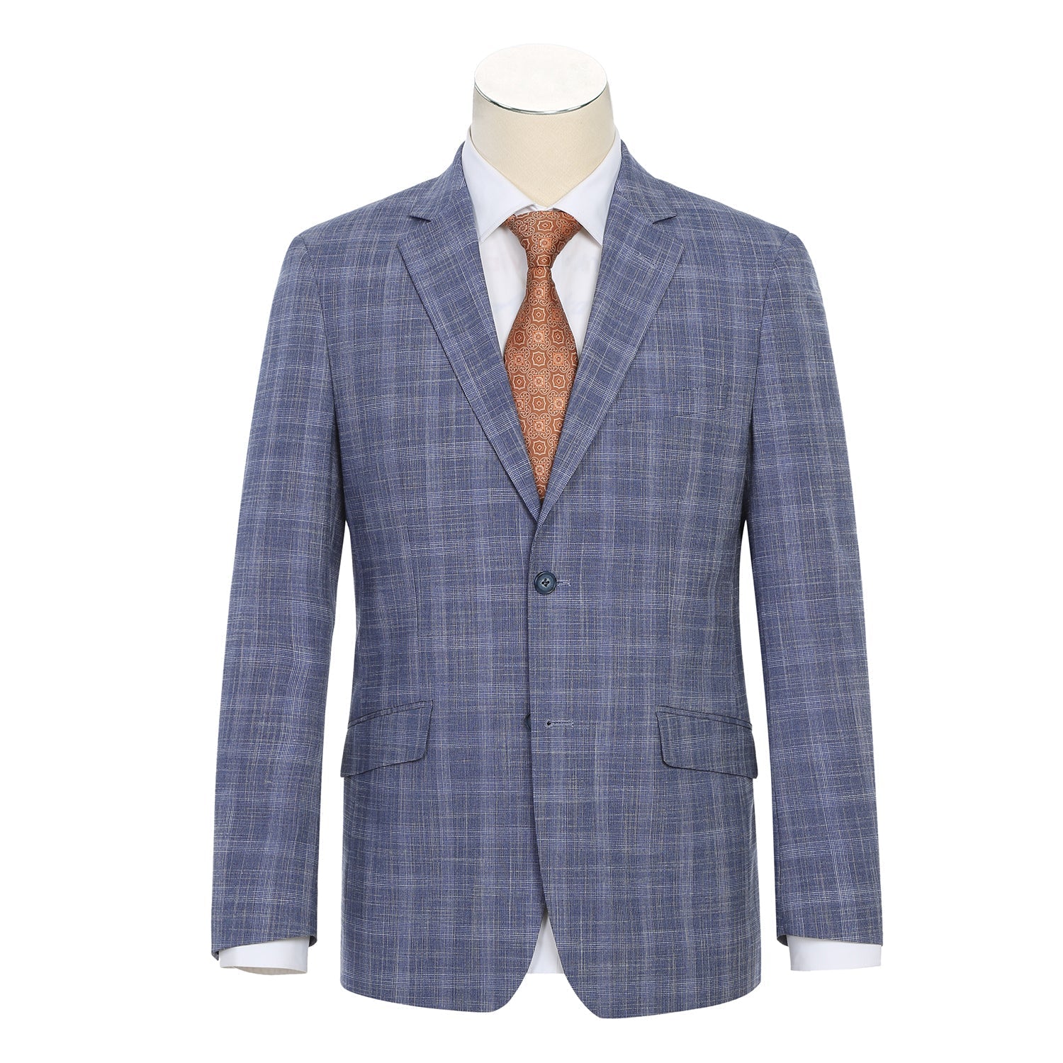 Men's Slim Fit Checked Suit by Renoir