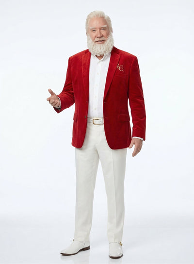 Menβs Red Velvet Blazer Santa Clauses Tim Allen Inspired Jacket β Festive Christmas Party Blazer, Holiday Costume Jacket Christmas New Year