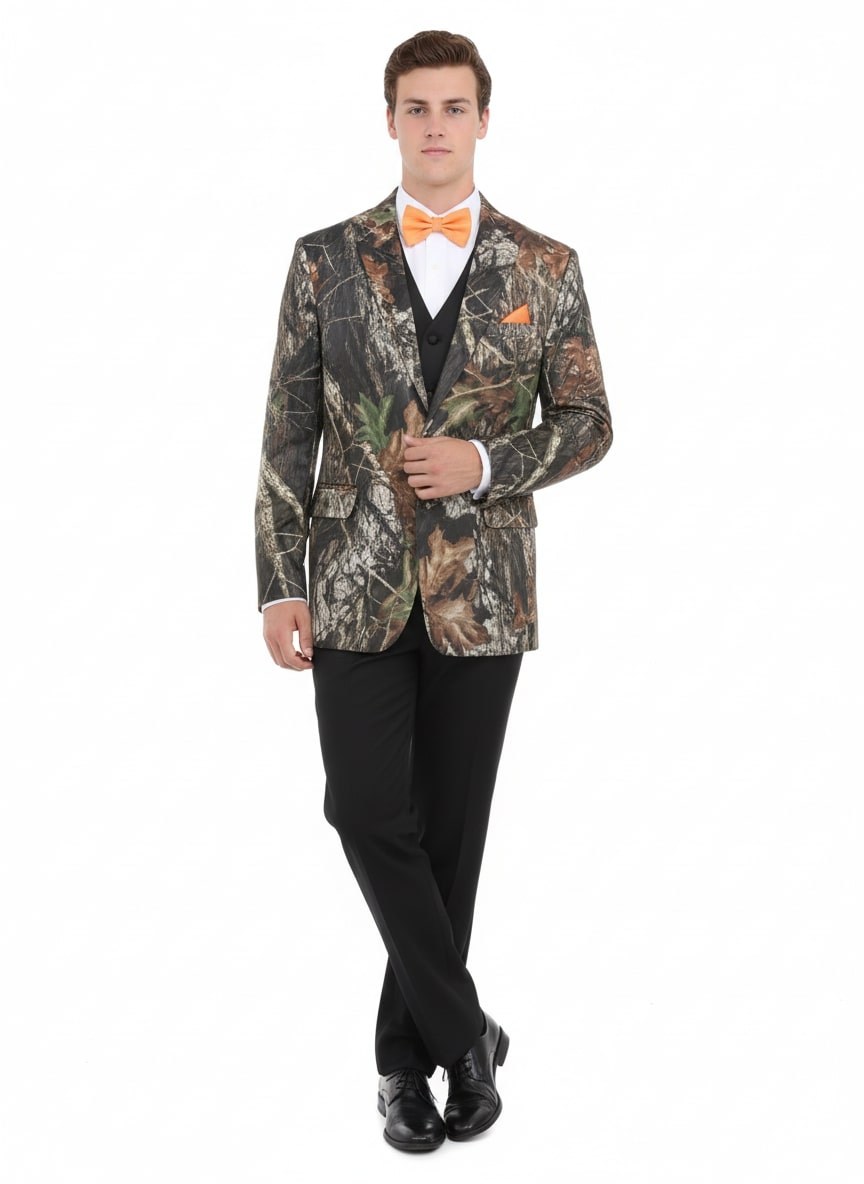 Men's Camo Sport Jacket - Green & Brown Blazer