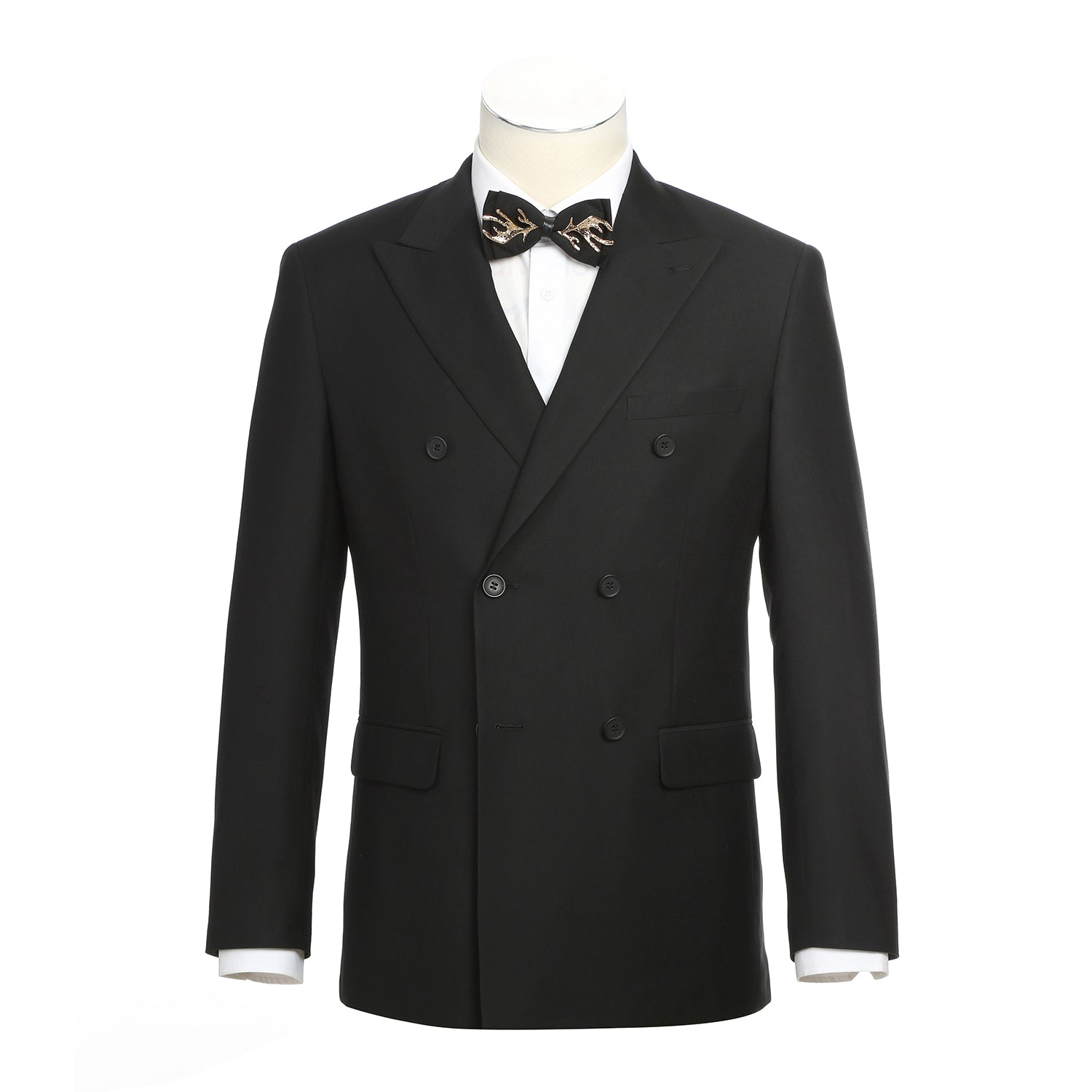 Men's Double-Breasted Peak Lapel Slim Suit