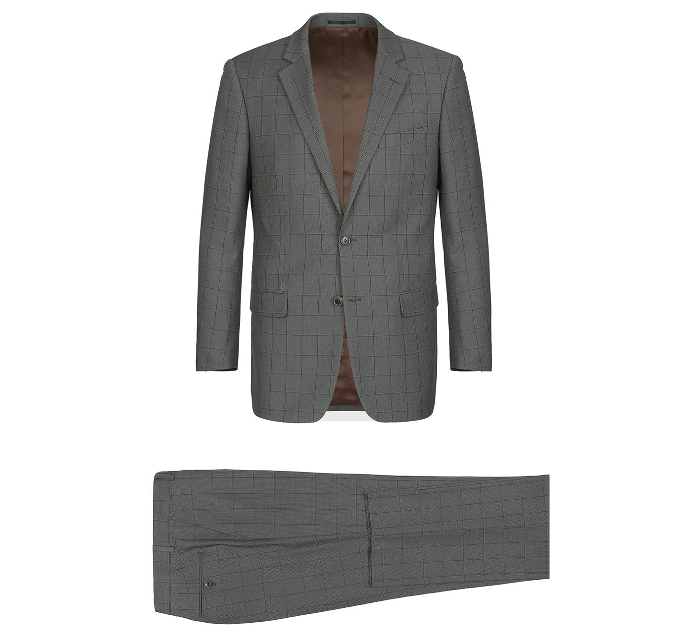Men's Windowpane Check Two Piece Classic Suit