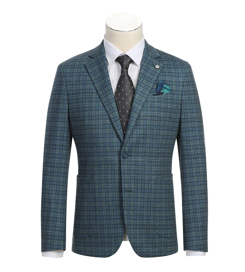 Half Canvas Slim Fit Blazer in Check