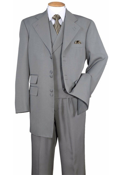 Mens 6 Button Double Breasted Vest Fashion Zoot Suit in Grey