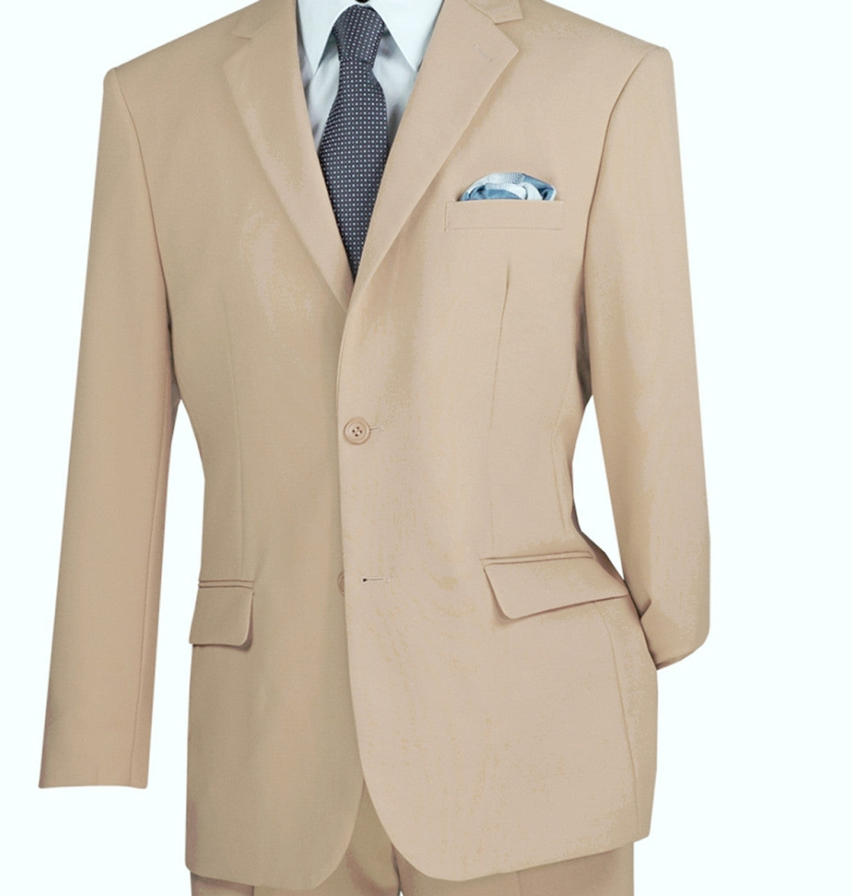Lucci 2-Button with Flat Front Slacks Budget Suit - Beige