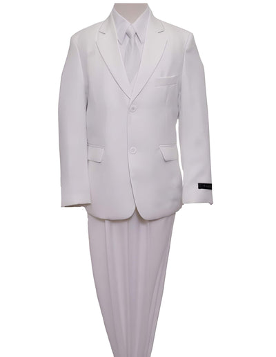 2 Button 3 ~ Three Piece Boys Husky Suit Style Vested White Toddler Suits for Weddings
