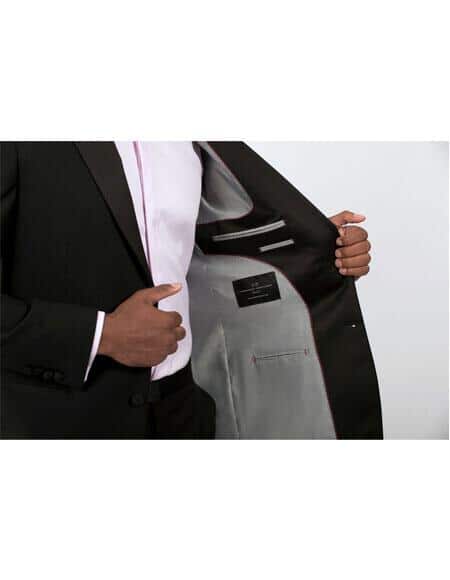 2 Button Black Modern Fit Tuxedo Jacket