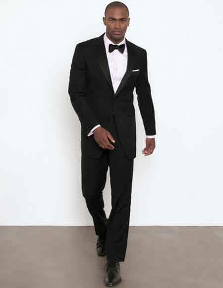 2 Button Black Modern Fit Tuxedo Jacket