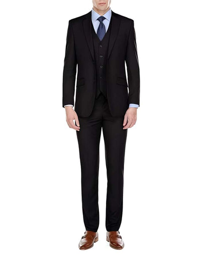 2 Button Black Wedding / Prom Inexpensive ~ Cheap ~ Discounted Clearance Sale Extra Slim Fit Prom 3 Piece Suits