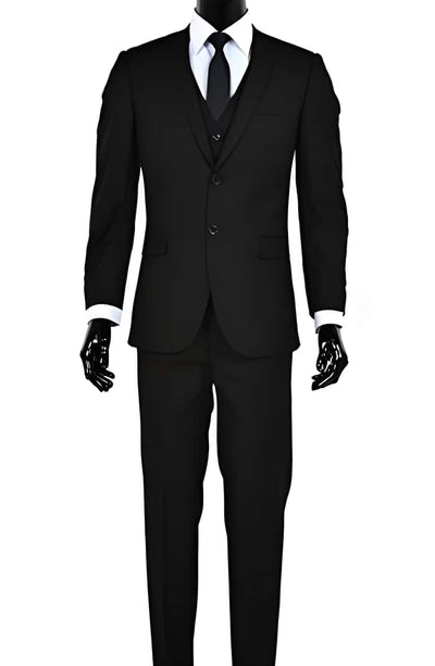 2 Button Black Wedding / Prom Inexpensive ~ Cheap ~ Discounted Clearance Sale Prom 2 Button Extra Slim Fit Suit
