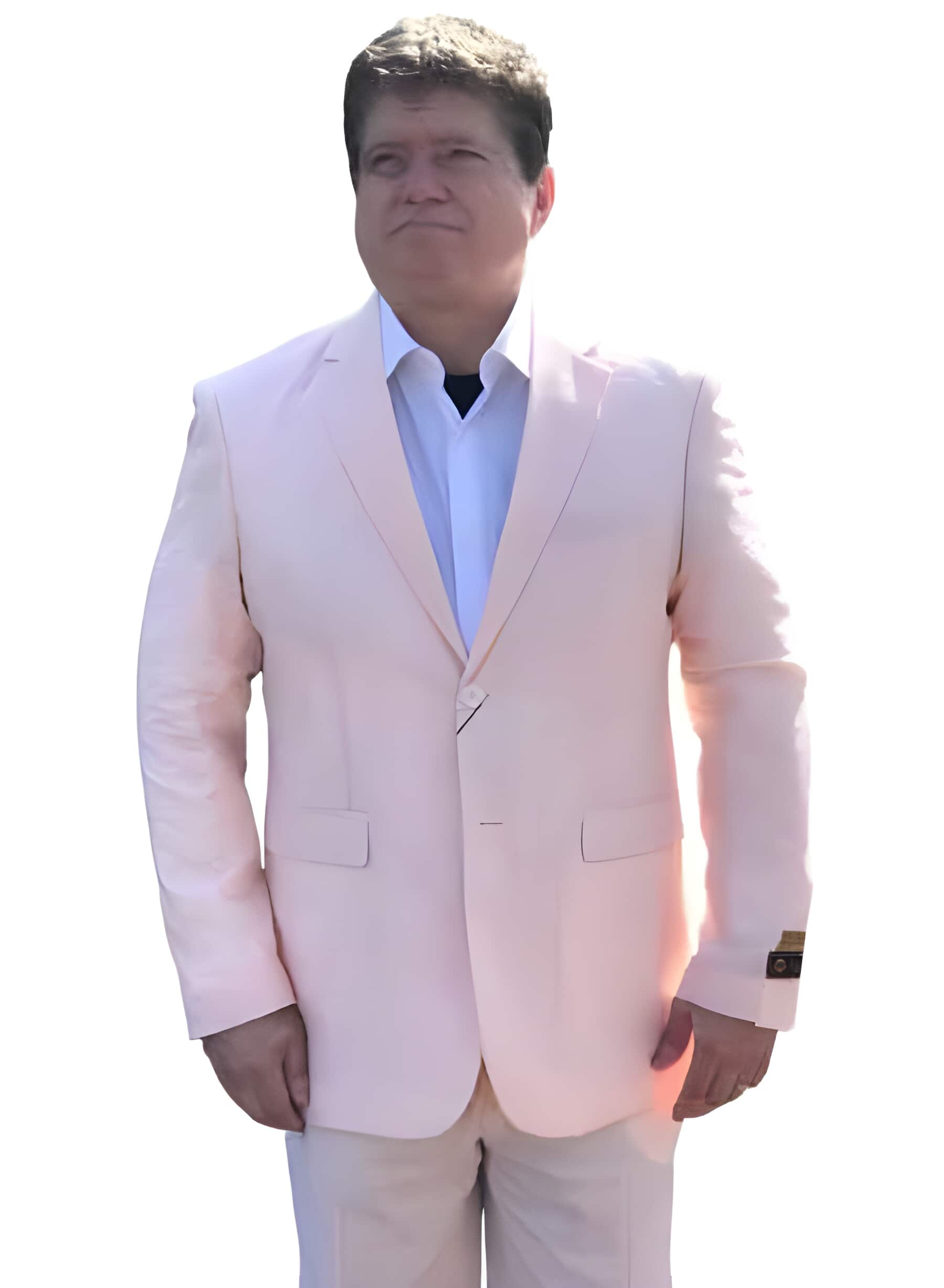 2 Button Flat Front Pants Regular Fit Side Vented Orange Seersucker shipping suit