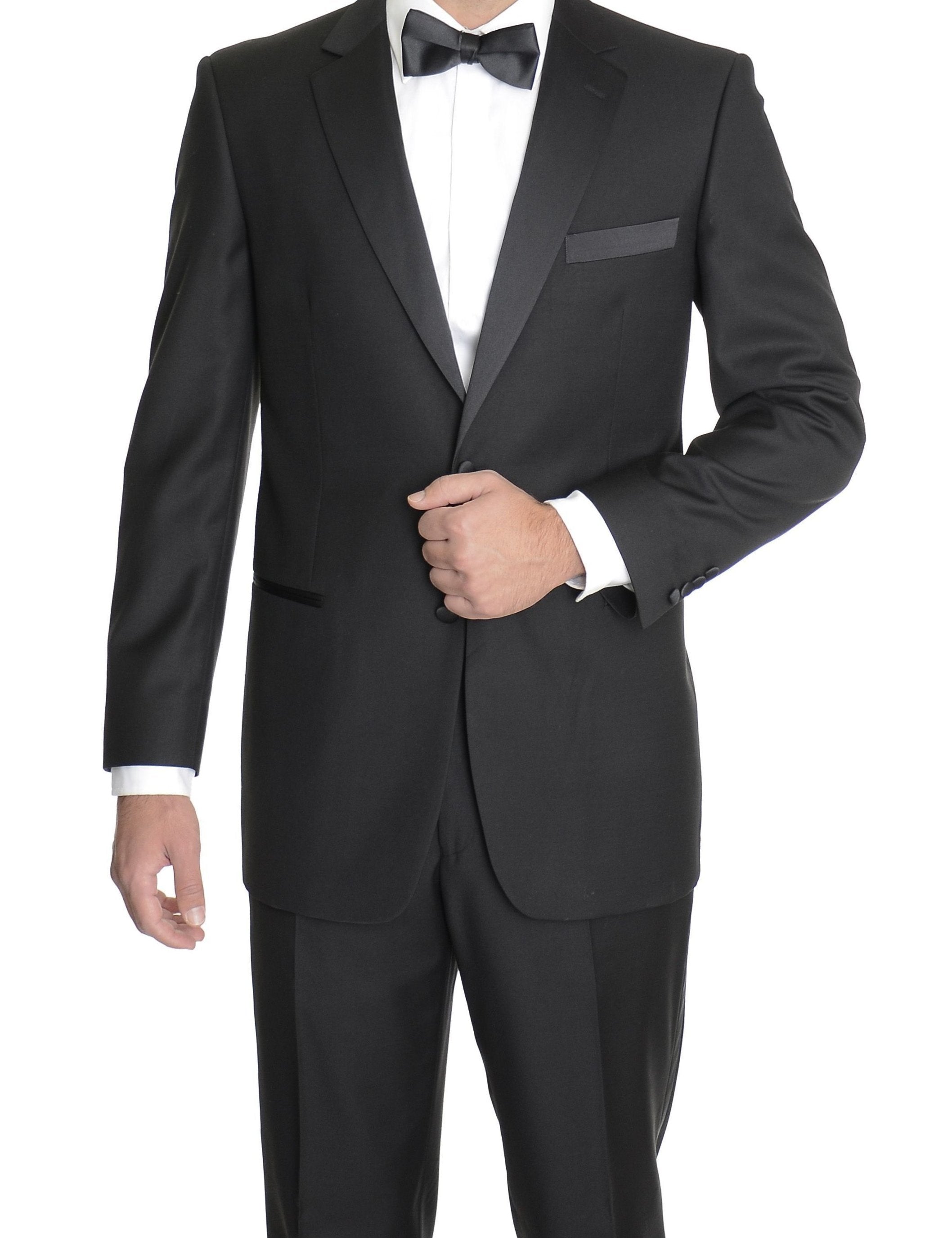 Classic Black Regular Fit Tuxedo by Rossiman