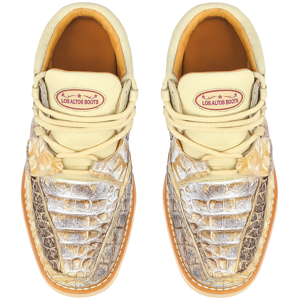 Los Altos Crocodile Shoes - Natural Genuine All-Over