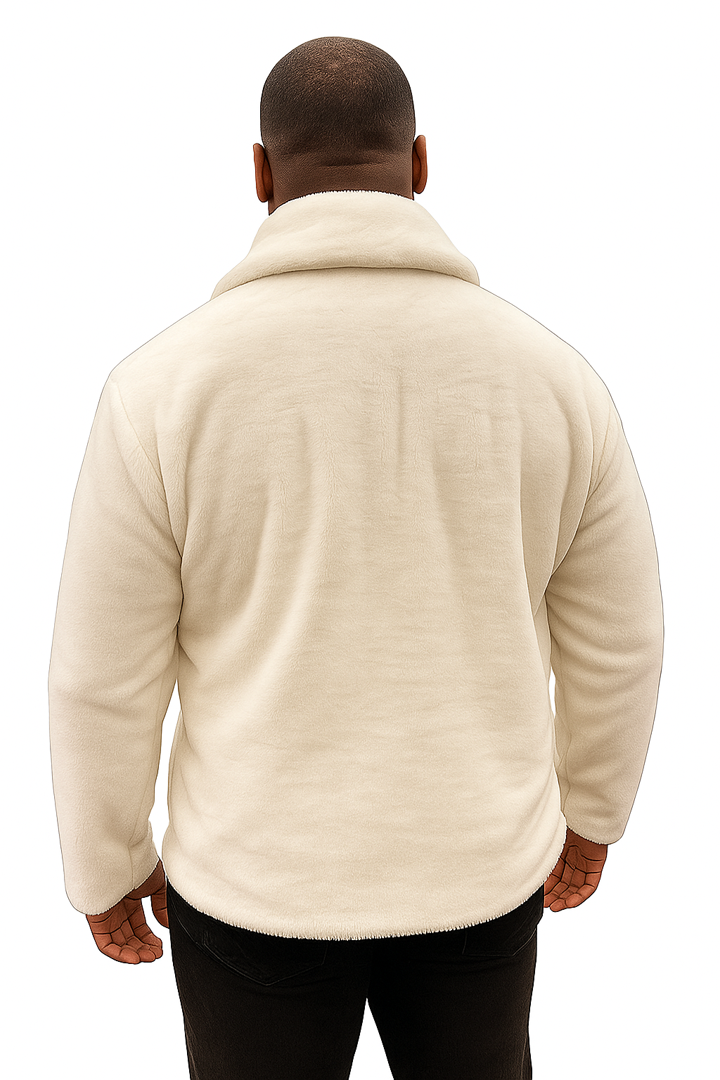 Men's White Fur Short Coat Full Zip