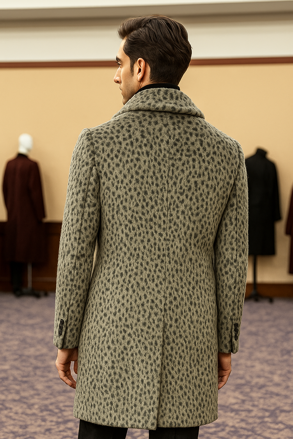 1920s Gangster Leopard Faux Fur Overcoat