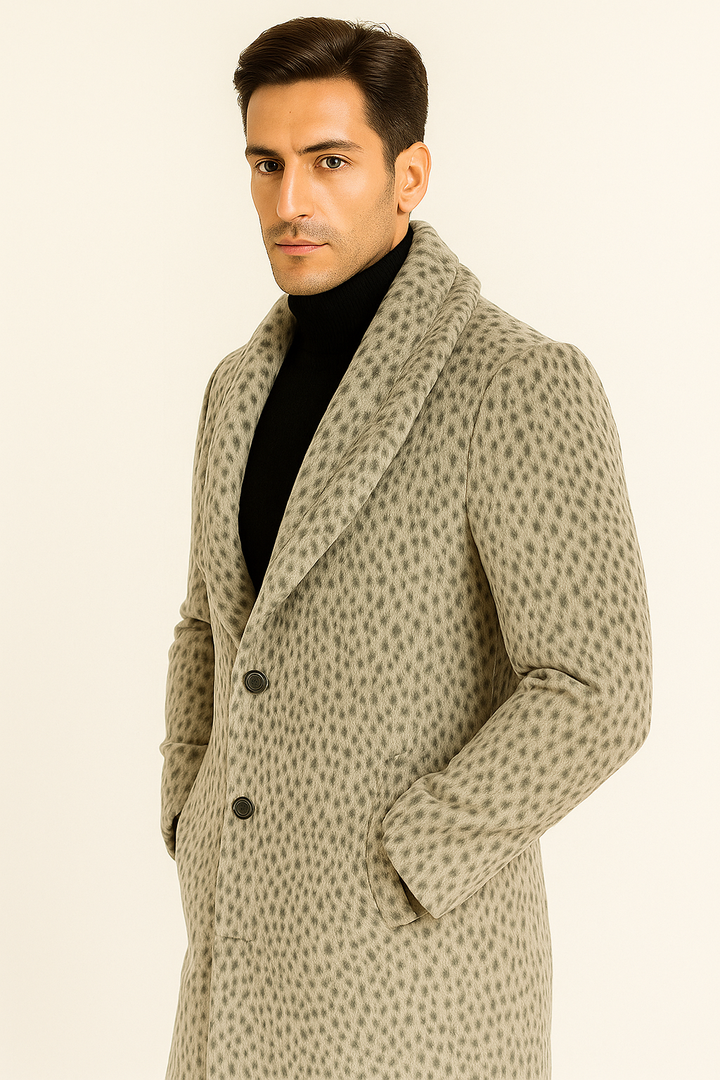 1920s Gangster Leopard Faux Fur Overcoat