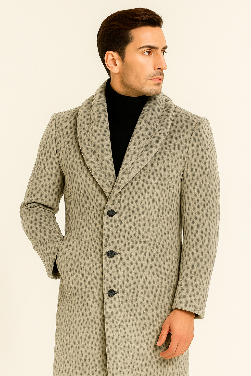 1920s Gangster Leopard Faux Fur Overcoat