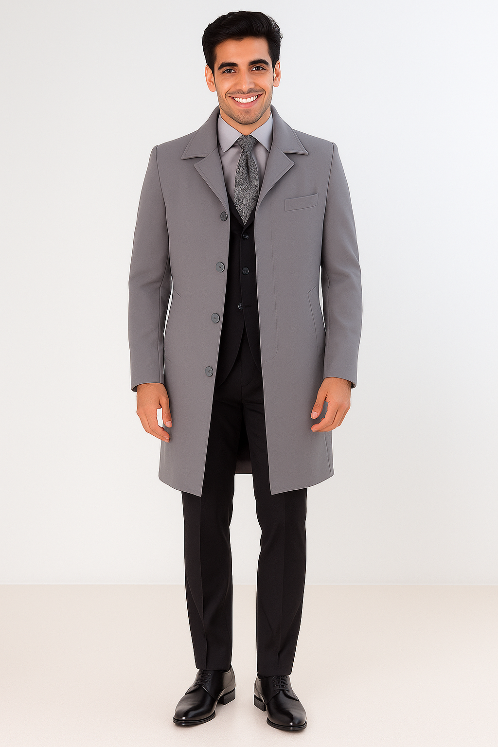 Men's Classic Full Length Overcoat