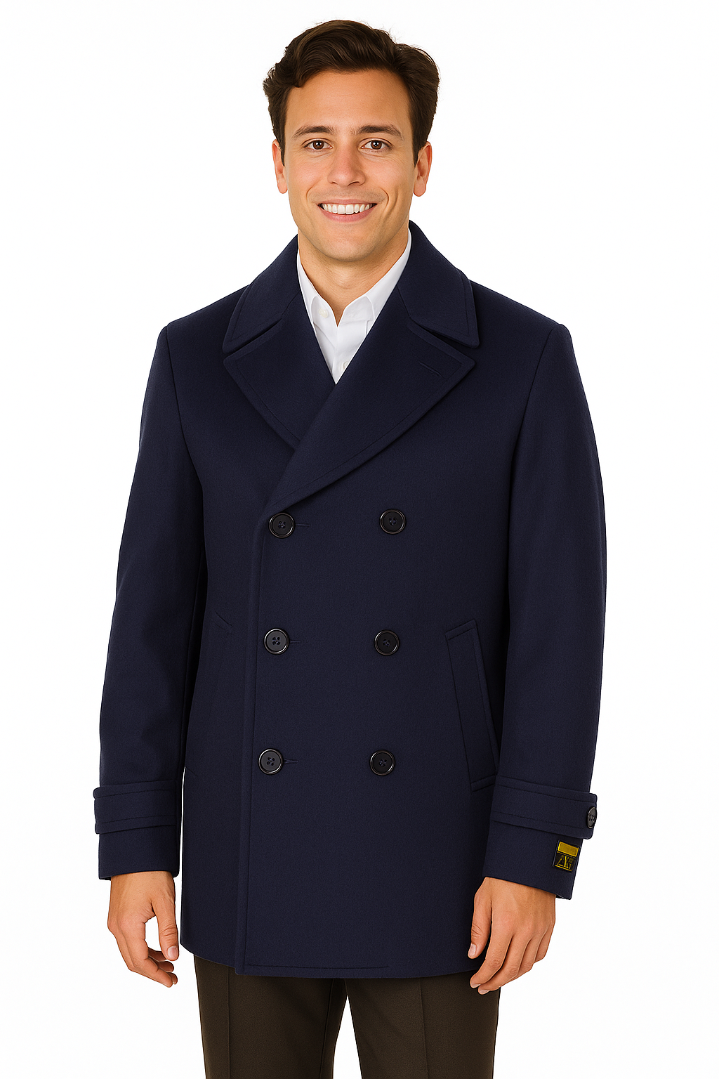 Big & Tall Wool Peacoat - Classic Double Breasted