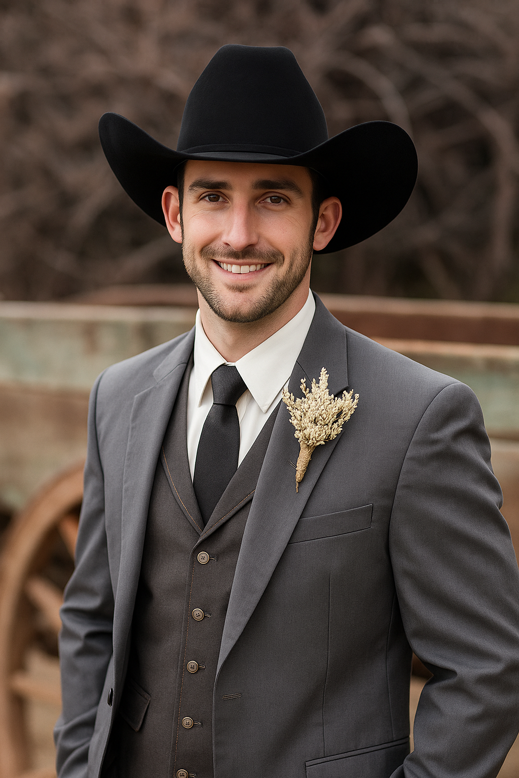 Rustic Western Cowboy Suit Jacket for Weddings