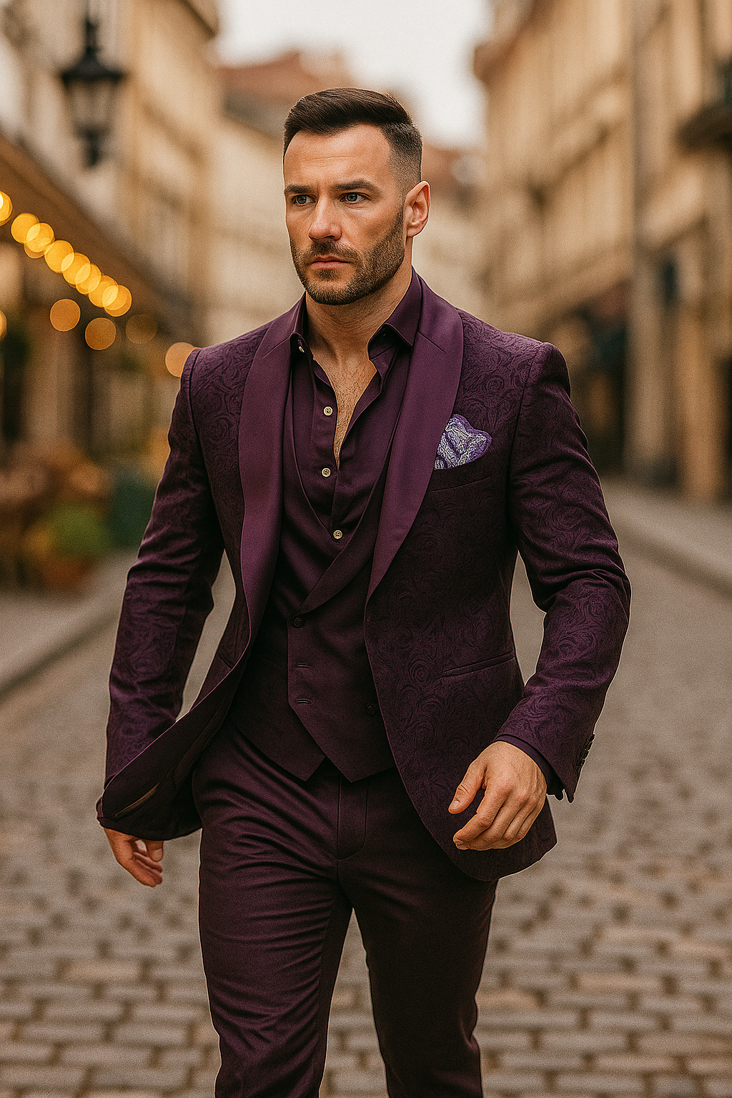 Mens Paisley Blazer - Floral Sport Coat - Purple Sport Jacket