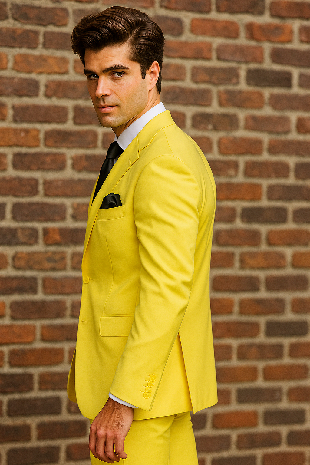 Mix and Match Suits Men's Two Button Yellow Suit Separate Any Size Jacket & Pants