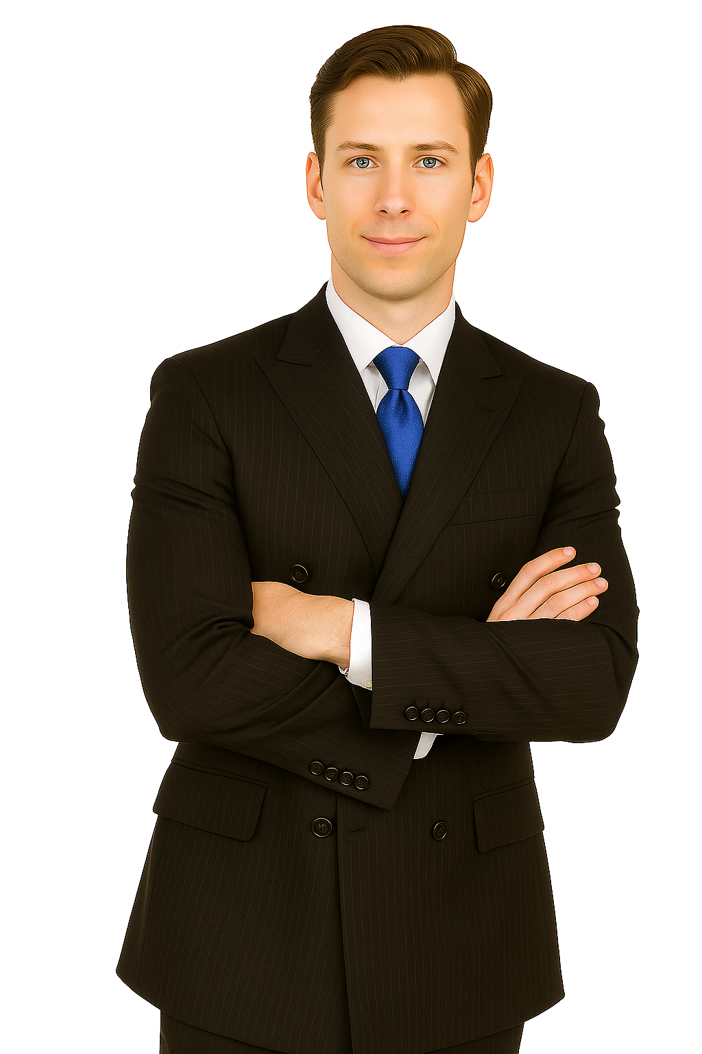 Giorgio Fiorelli Black Stripe Double-Breast Suit