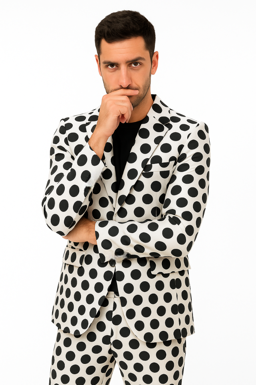 Mens Tuxedo Dinner Jacket - White ~ Black