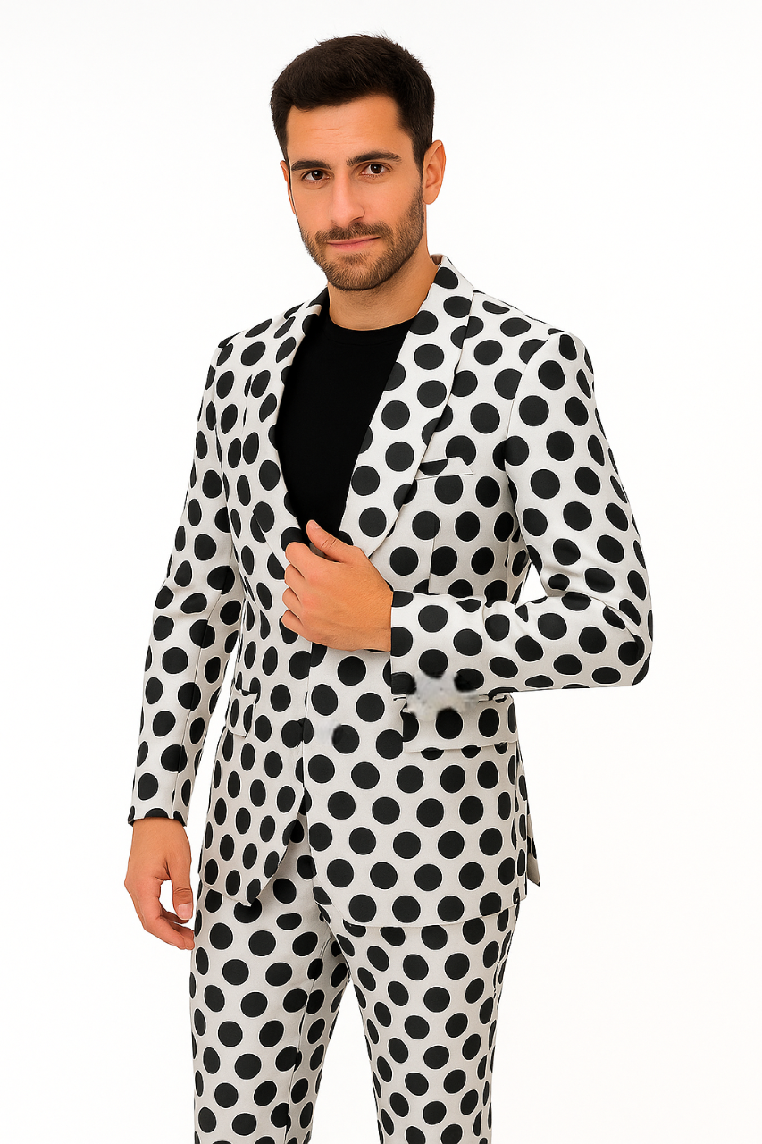 Mens Tuxedo Dinner Jacket - White ~ Black